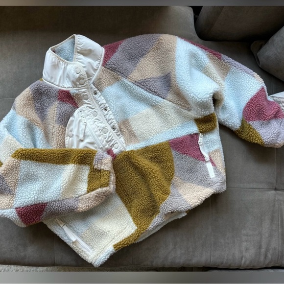 Free People Hit the Slopes Fleece Multicolor Printed Pullover S - Picture 1 of 4